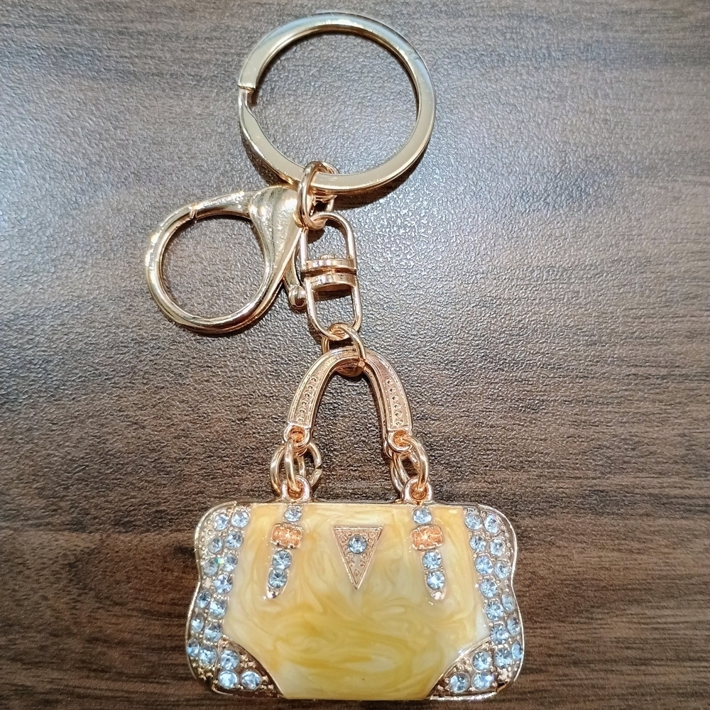 Elegant Gold Key Holder with Crystal Accents
